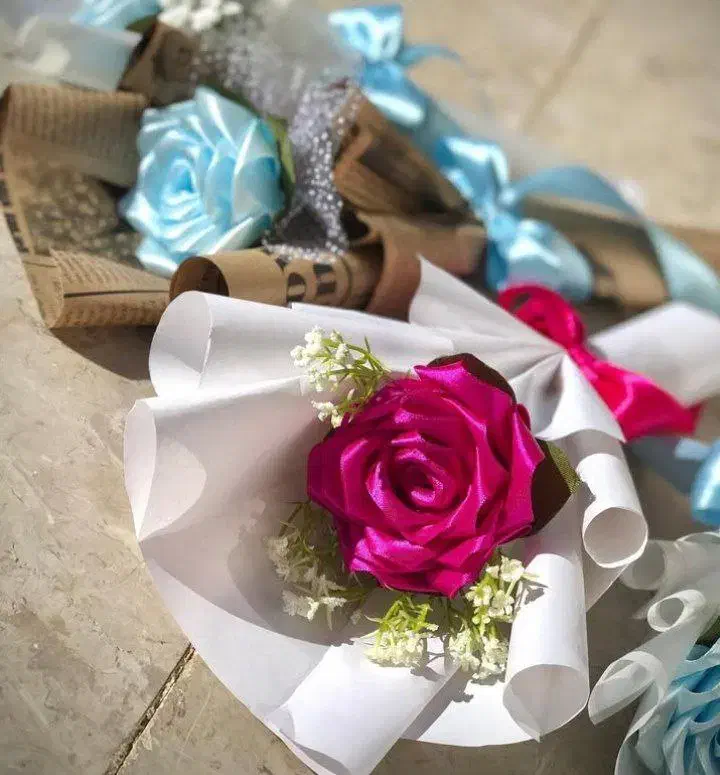 سفارش گل روبانی، گل عروس و دسته گل پول|گل مصنوعی|گلبهار, شهر جدید گلبهار|دیوار