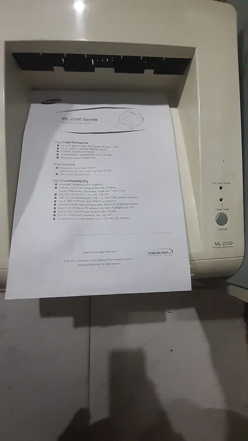 چاپگر لیزری سامسونگ|پرینتر، اسکنر، کپی، فکس|شوط, |دیوار