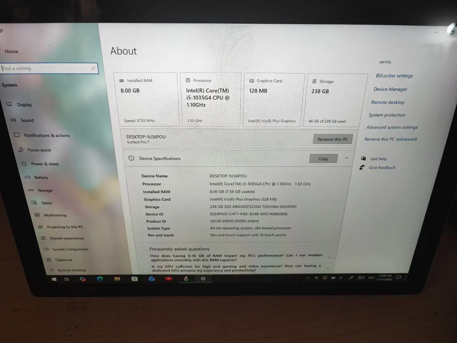 سرفیس پرو ۷ - core i 5 نسل ۱۰|رایانه همراه|همدان, |دیوار