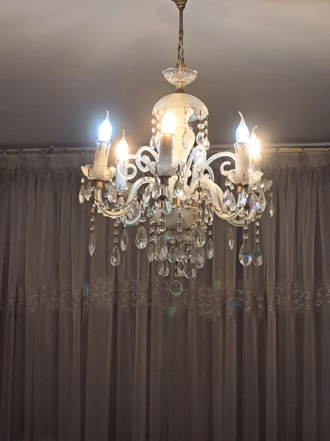 لوستر کریستال ۶ شعله|لوستر و چراغ آویز|تهران, گرگان|دیوار