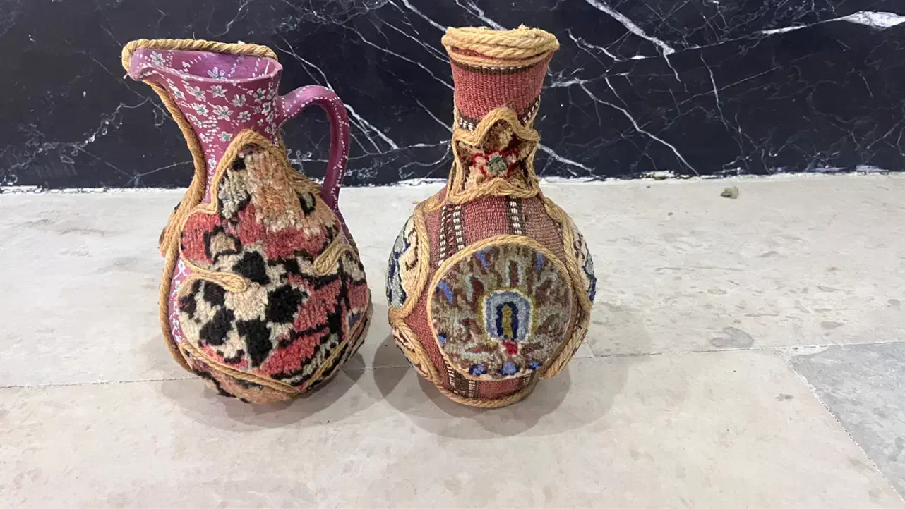 کوزه فرش بافت قدیمی|کلکسیون اشیاء عتیقه|گرمدره, |دیوار