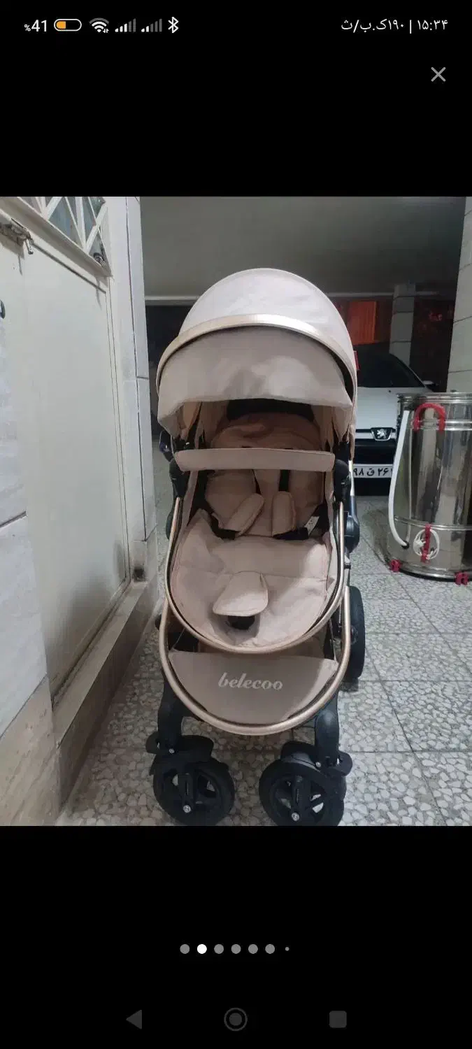 کالسکه رنگ کرم  در حد نو|کالسکه و لوازم جانبی|قزوین, |دیوار