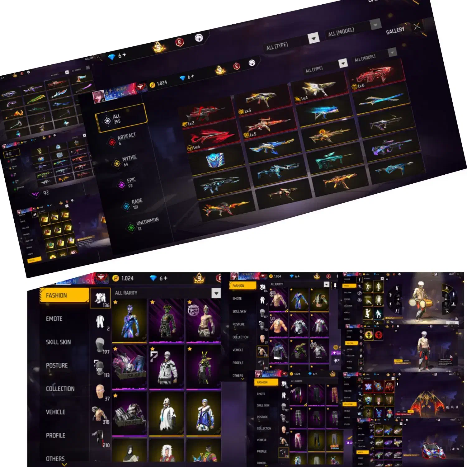 اکانت فری فایر فقط حضوری طاق هم میزنم با کالاف|کنسول، بازی ویدئویی و آنلاین|دهدشت, |دیوار