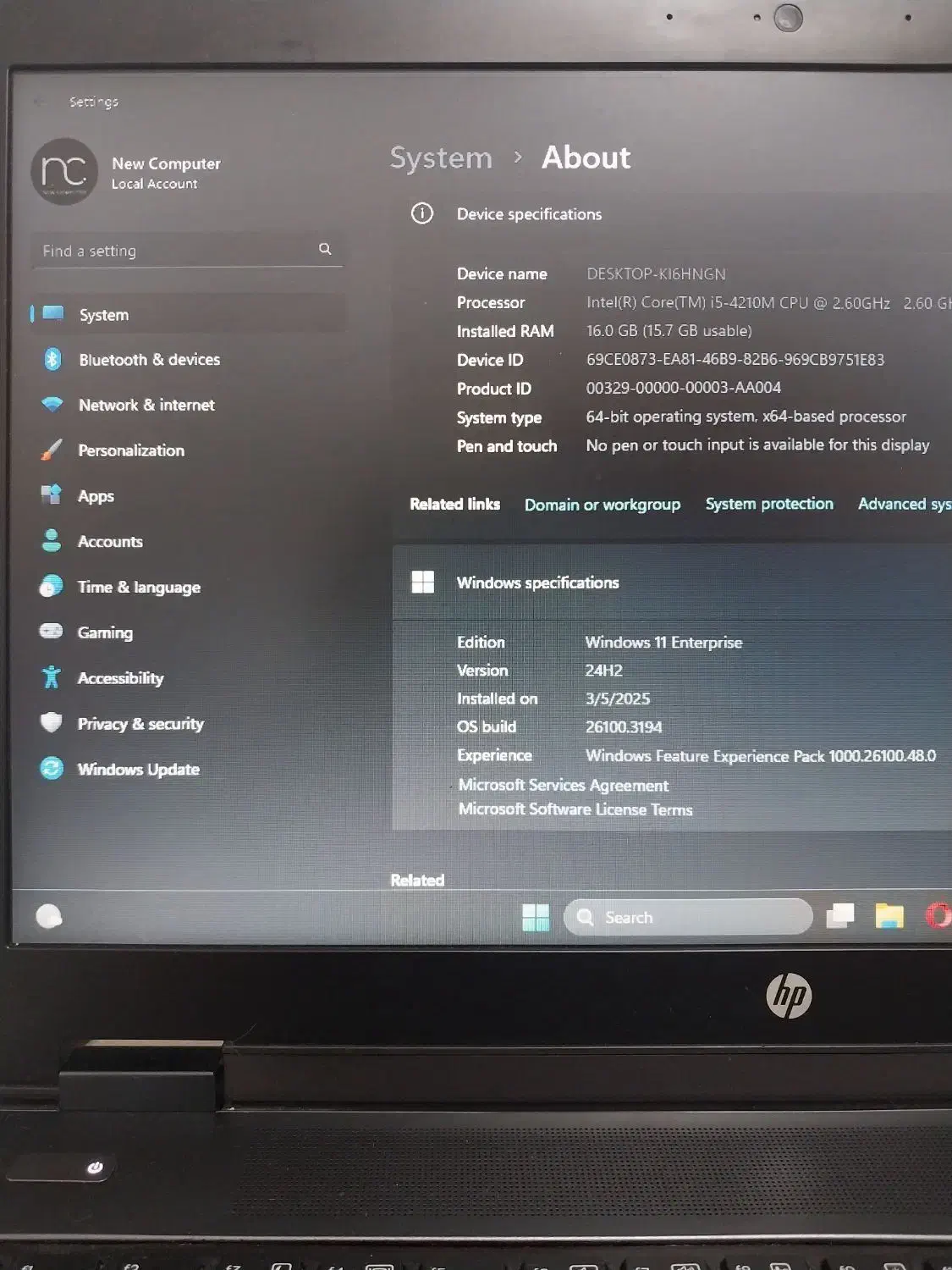 لپتاپ HP  با پردازنده فوق سریع Ram SSD16  2.6GHz|رایانه همراه|رشت, رشتیان|دیوار