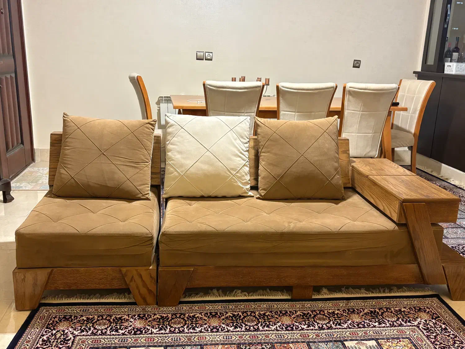 فروش مبلمان‌۸نفره چوب روسی|مبلمان خانگی و میز عسلی|شاهرود, |دیوار