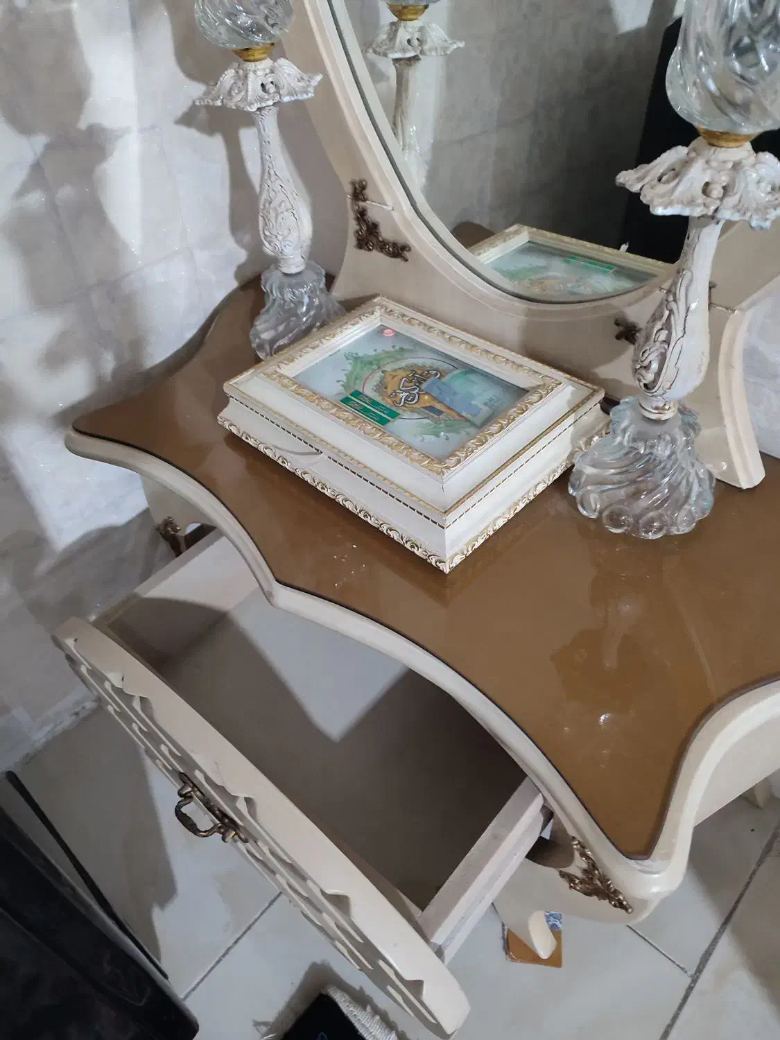 آینه و کنسول جاکفشی و آباژور|بوفه، ویترین، کنسول|کرج, خرمدشت|دیوار