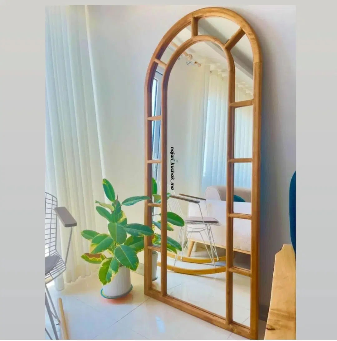 آینه قدی گنبدی پنجره ای چوبی|آینه|رشت, پیرکلاچای|دیوار