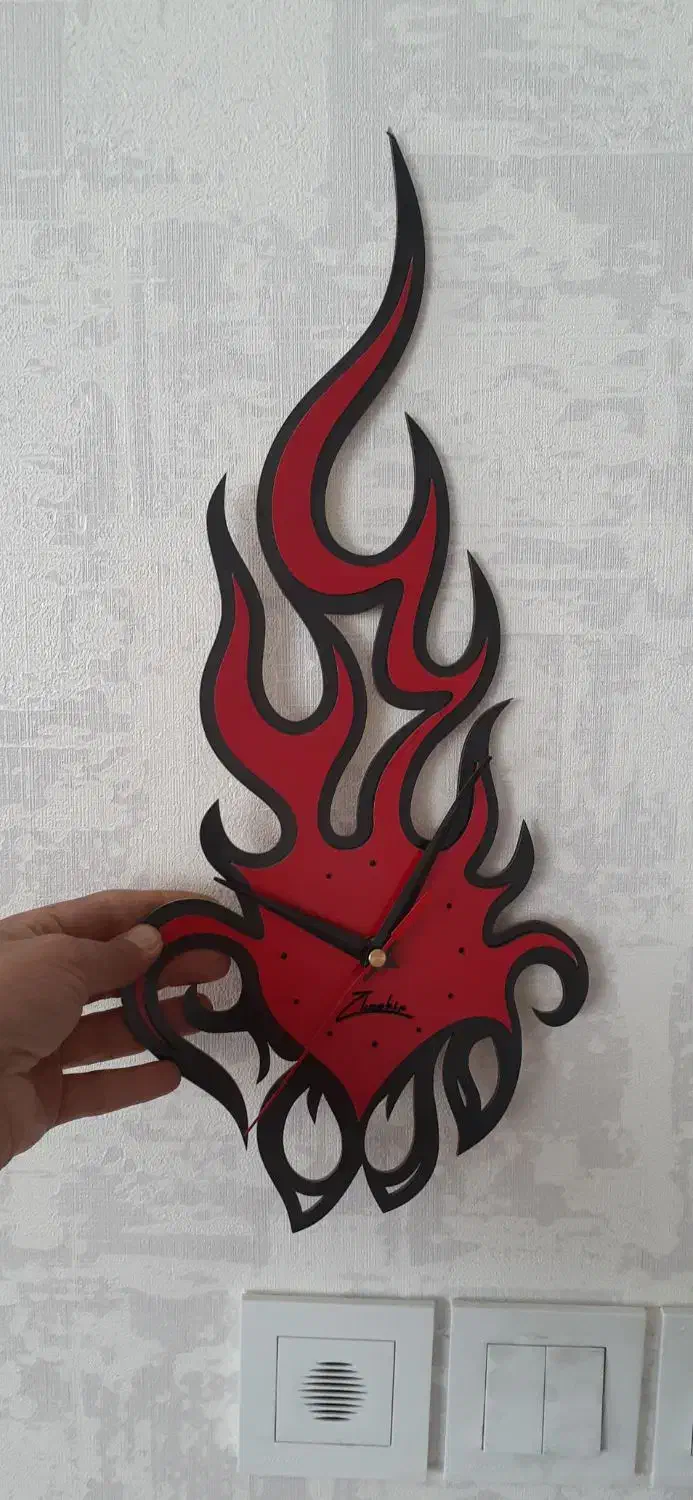 ساعت دیواری طرح شعله|ساعت دیواری و تزئینی|مشهد, کارمندان دوم|دیوار