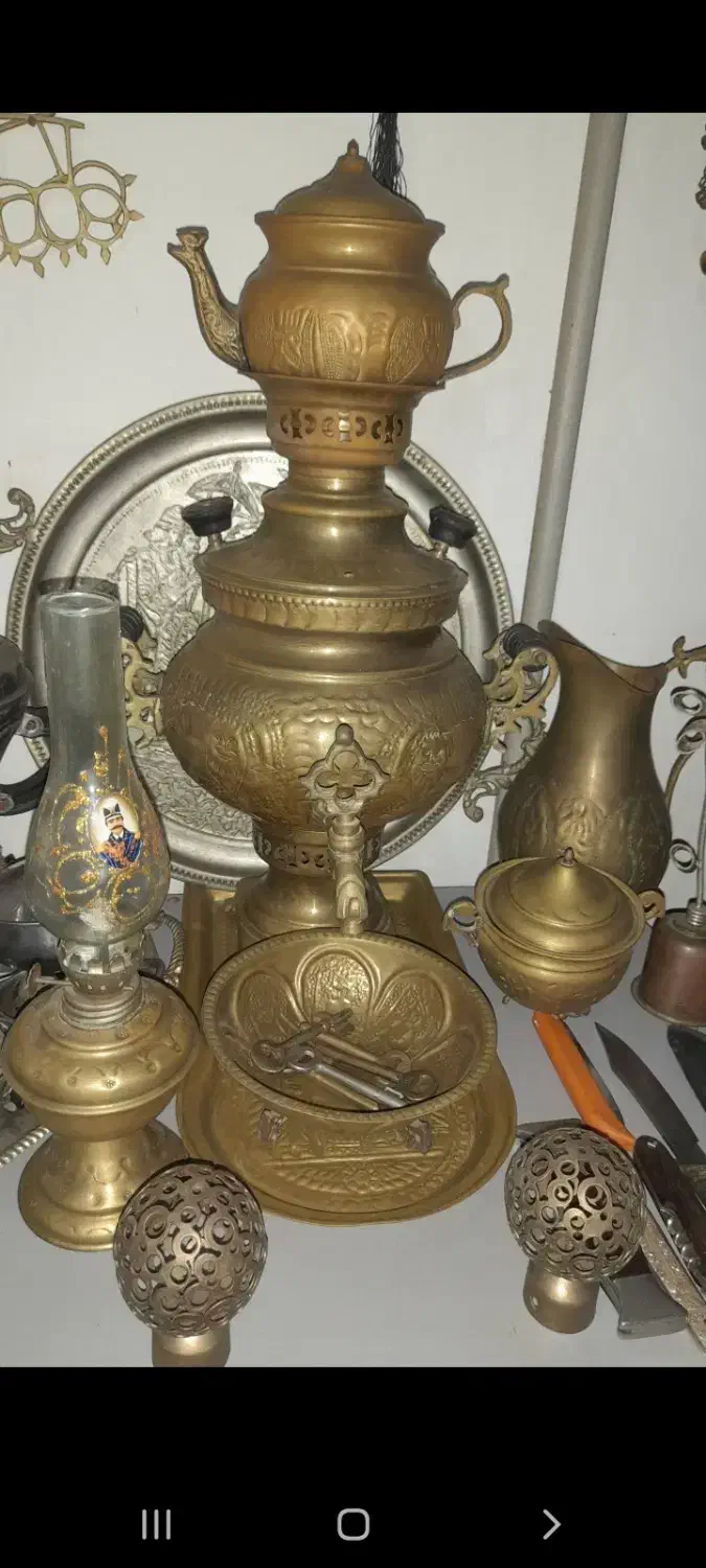 سماور برنجی 7 تیکه|سماور، چای‌ساز، قهوه‌ساز|گرگان, |دیوار