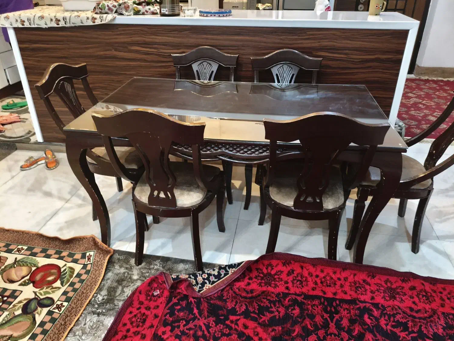 میز نهار خوری ۶ نفره چوب راش|میز و صندلی غذاخوری|نیریز, |دیوار