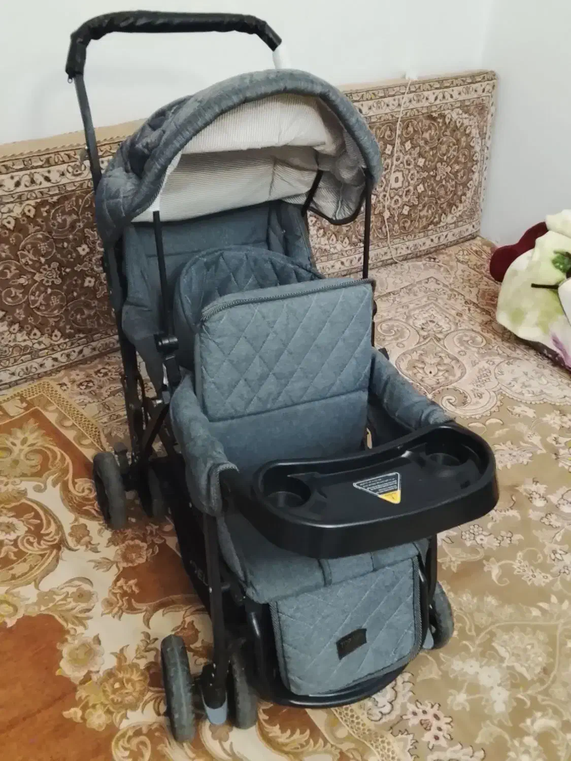 کالسکه دوقلو و میز غذا|کالسکه و لوازم جانبی|کرمانشاه, |دیوار