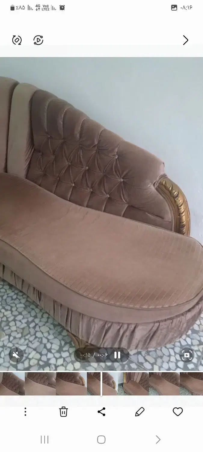 مبل سه نفر دو عدد چوبش محکم و سالم|مبلمان خانگی و میز عسلی|بابل, |دیوار