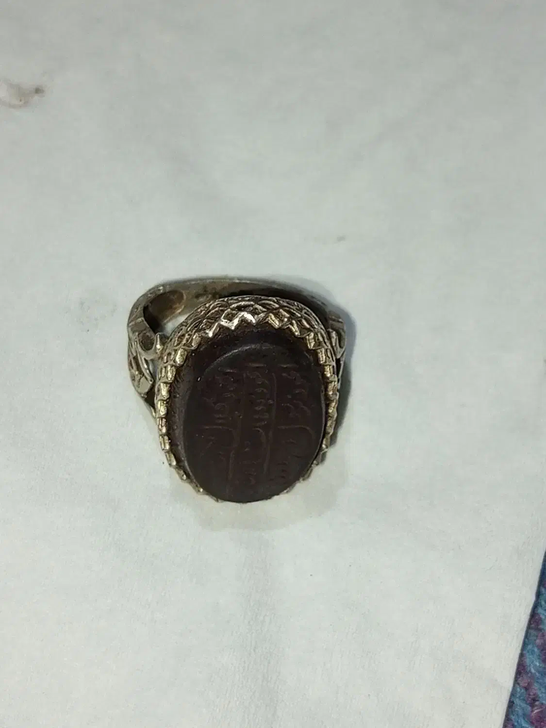 انگشتر حدید رکاب نقره دست ساز، حک هفت جلاله دوطرف|کلکسیون اشیاء عتیقه|یاسوج, |دیوار