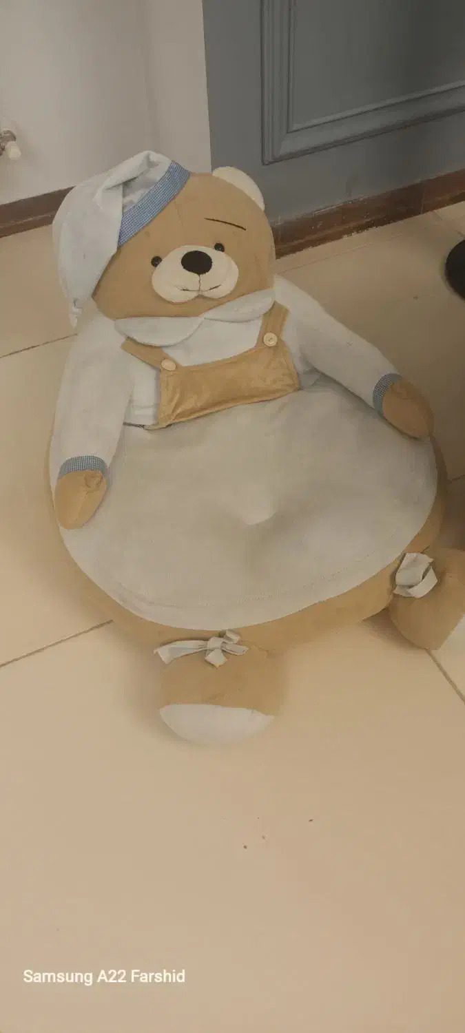 راکر چوبی طرح تدی به همراه بالشت تدی|اسباب و اثاث بچه|رودهن, |دیوار