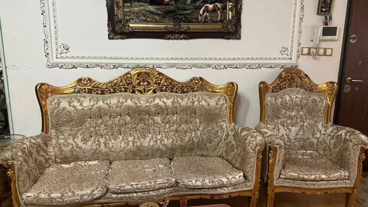 مبل سلطنتی ۸ نفره|مبلمان خانگی و میز عسلی|خمام, |دیوار