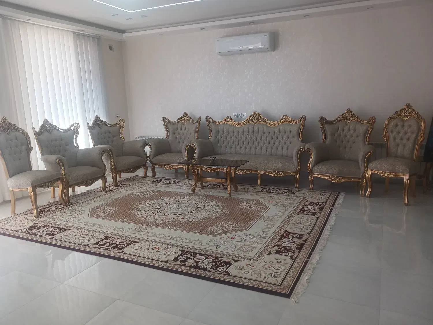 مبل استیل تمام چوب ۹ نفره|مبلمان خانگی و میز عسلی|بوانات, |دیوار