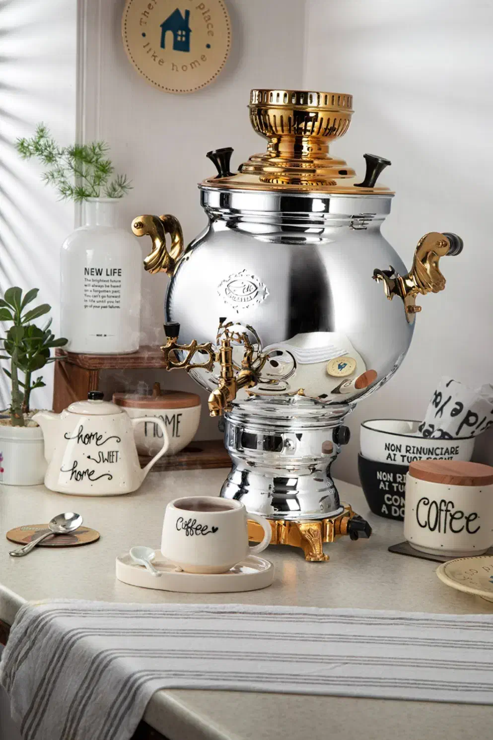 سماور گازسوز سهند نفیس ( طلایی ) 8 لیتری|سماور، چایساز، قهوهساز|قدس, شهرقدس|دیوار