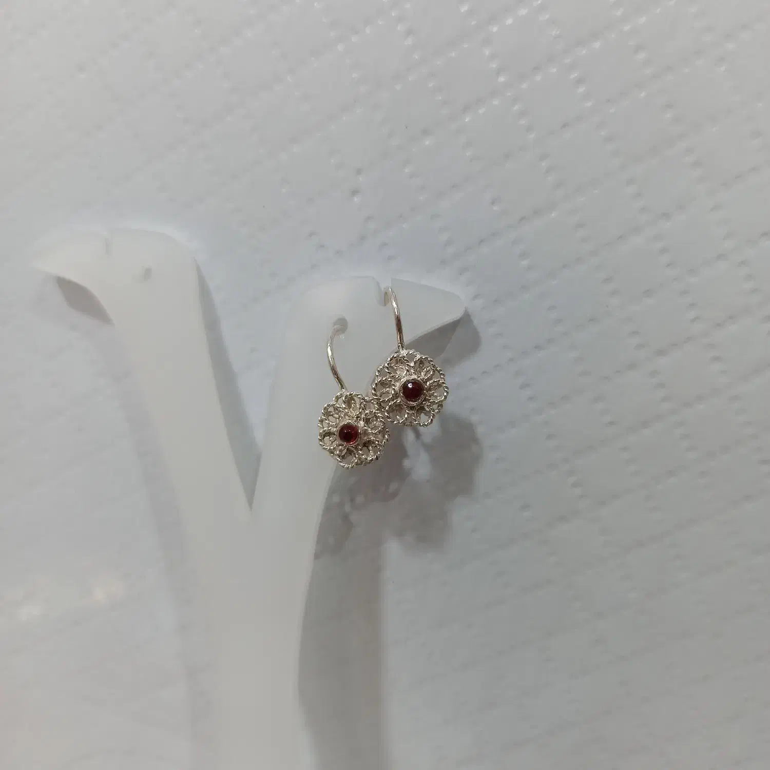 گوشواره نقره ملیله کاری اصفهان کد ۶۰۵ نگین قرمز|جواهرات|اصفهان, مولوی|دیوار