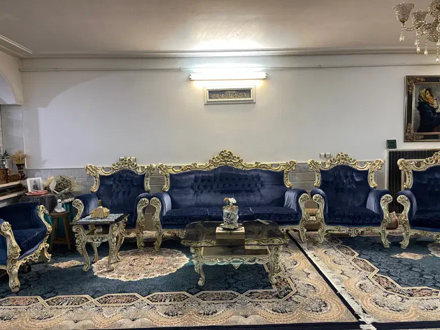 مبل استیل ۹ نفره + میز ناهارخوری ۶ نفره ست|مبلمان خانگی و میز عسلی|کاشان, ۲۲ بهمن|دیوار