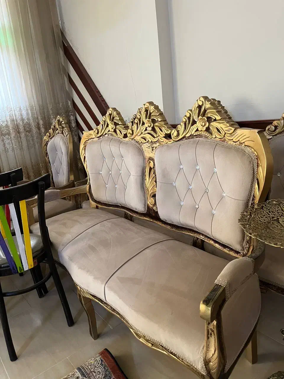 مبل تاجدار چوب راش|مبلمان خانگی و میز عسلی|ساوه, |دیوار