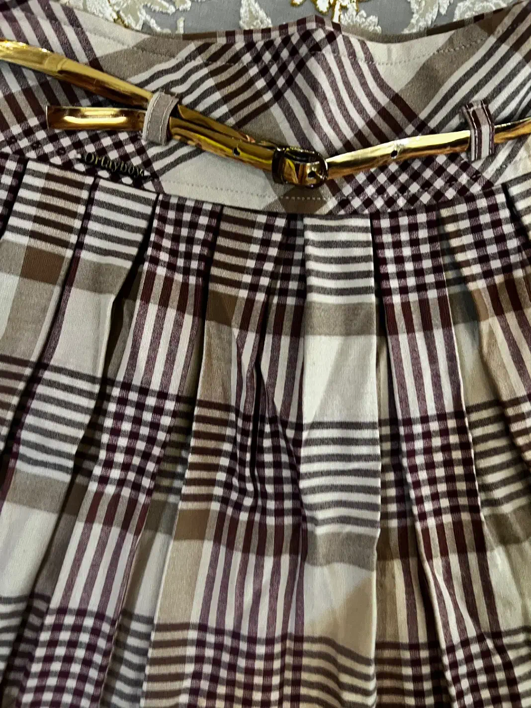 دامن پلیسه مجلسی کرم قهوه ای نونو|لباس|آسارا, |دیوار