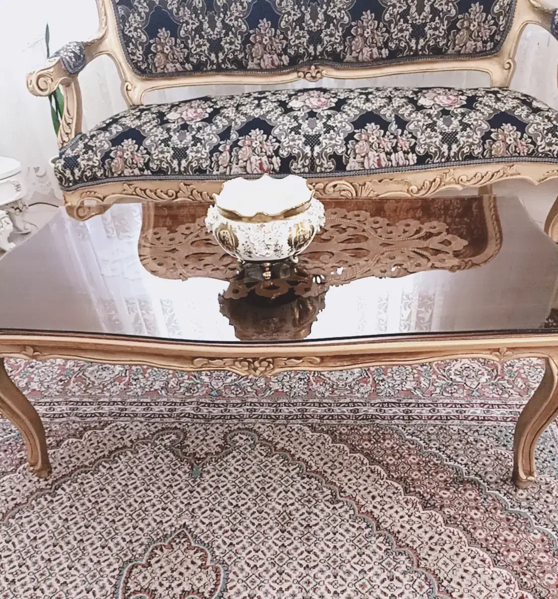 مبل چوبی نه نفره سالم|مبلمان خانگی و میز عسلی|باغستان, |دیوار