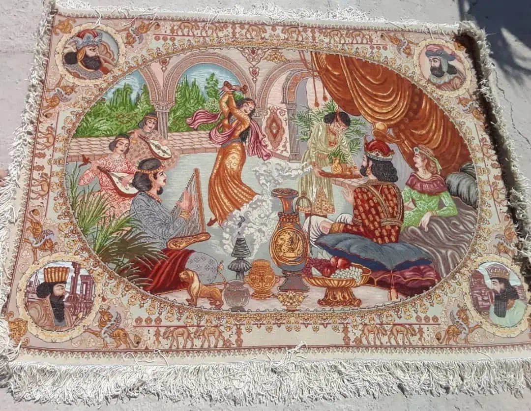 بزم خسروپرویز|تابلو فرش|تبریز, |دیوار