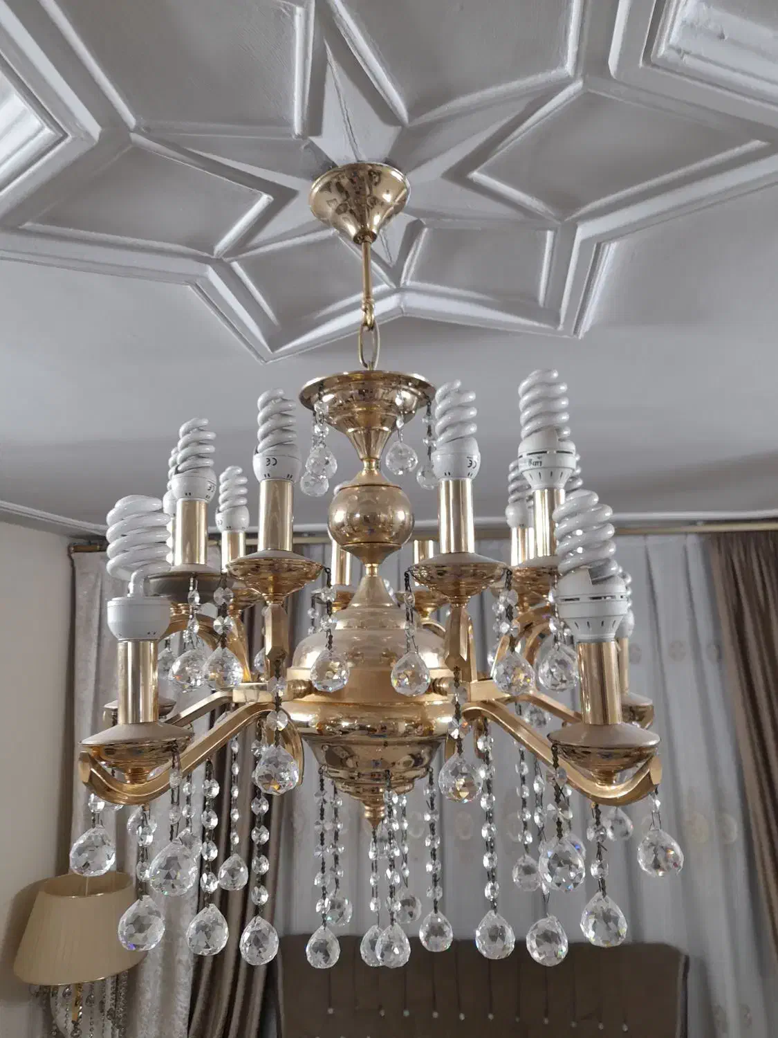 لوستر برنج ۱۵شاخه|لوستر و چراغ آویز|ری, تقی آباد|دیوار