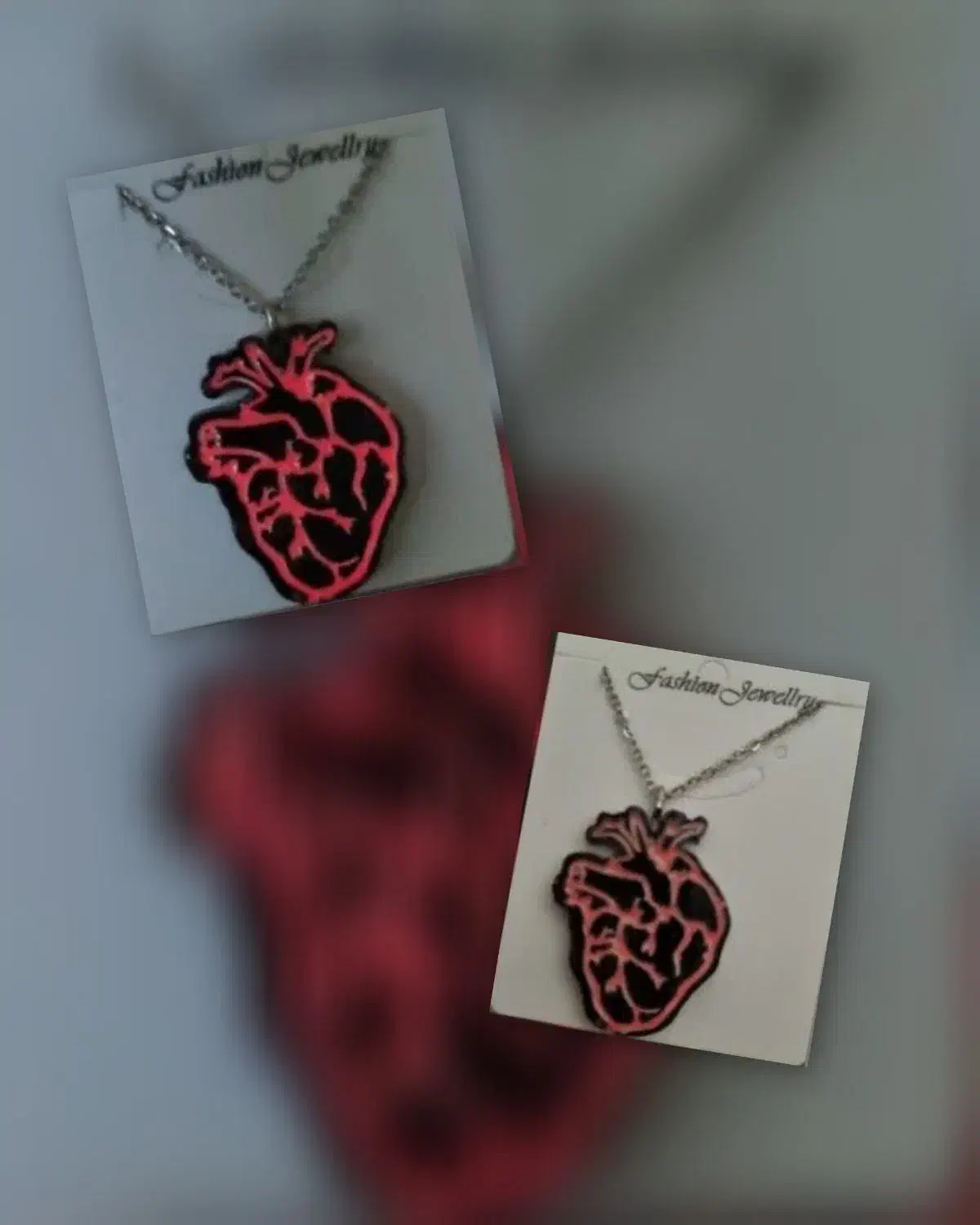 گردنبند قلب  با رگه های شب تاب اناتومی|بدلیجات|ماهان, |دیوار