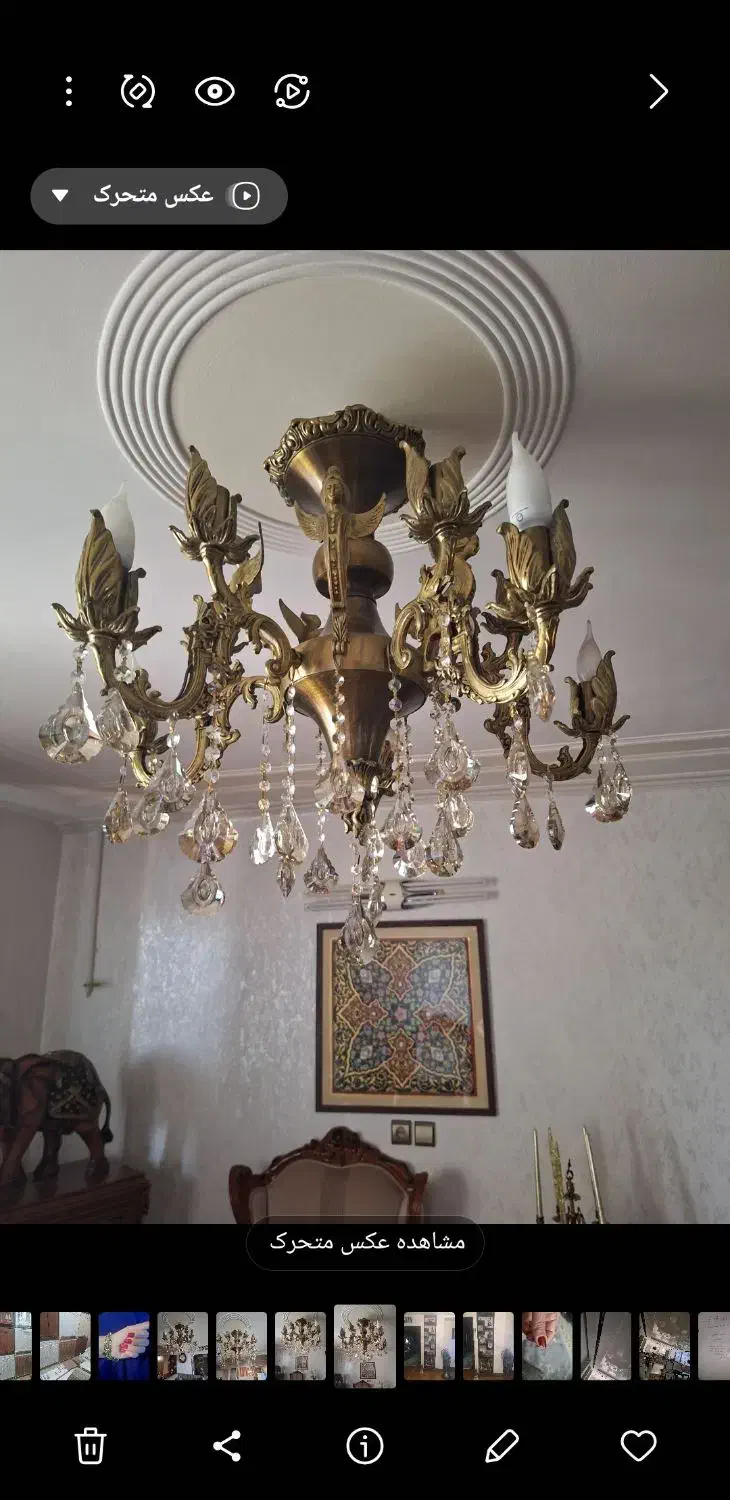 یک جفت لوستر برنز ۵شاخه دوبل طرح فرشته|لوستر و چراغ آویز|اصفهان, سپاهان‌شهر|دیوار