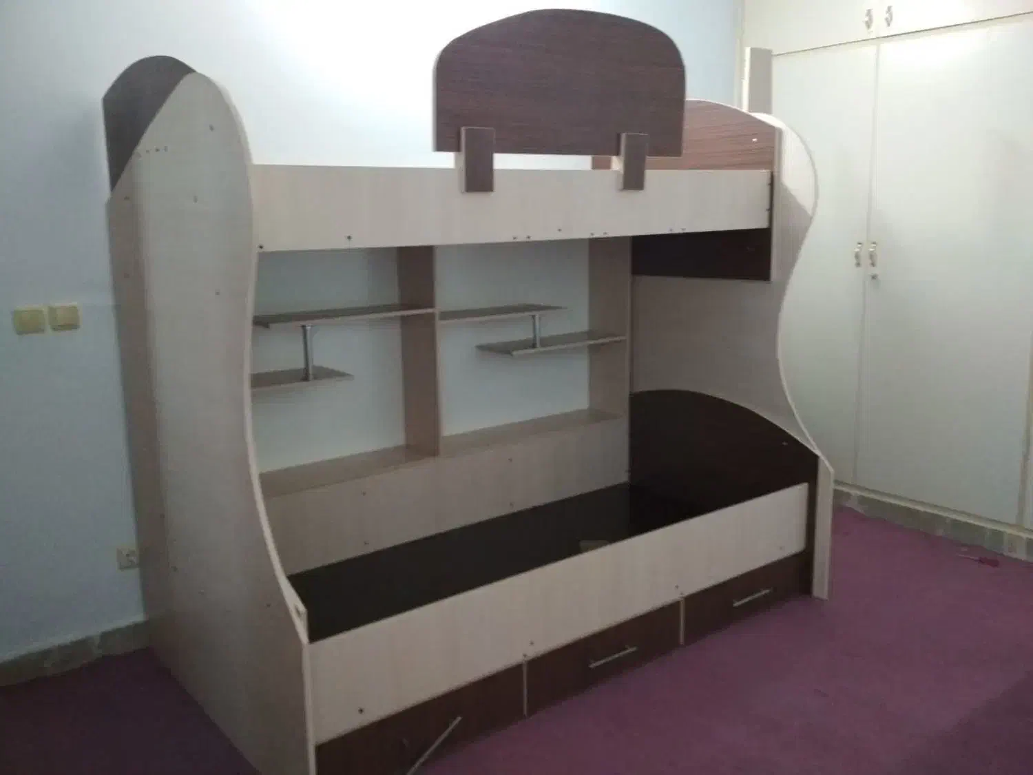 تخت دو طبقه ام دی اف|تخت و سرویس خواب|قم, پردیسان|دیوار