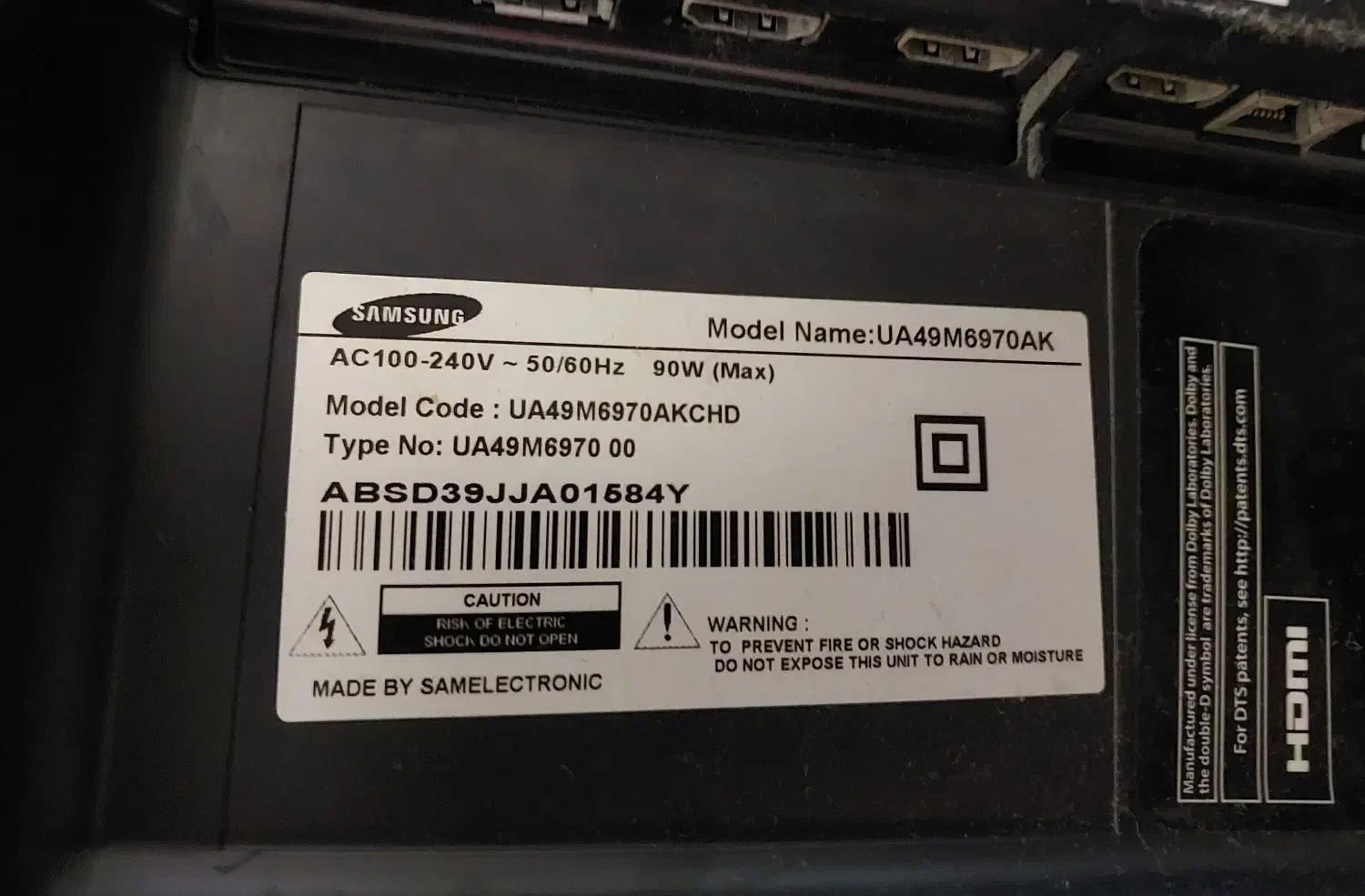 تلویزیون سامسونگ پنل شکسته|تلویزیون و پروژکتور|رشت, گلسار|دیوار