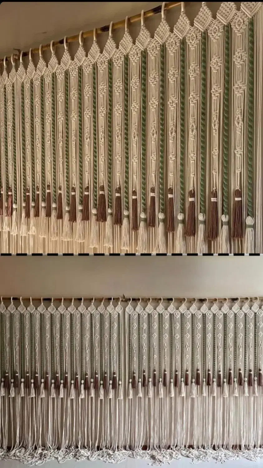 پرده مکرومه|پرده، رانر، رومیزی|جم, |دیوار