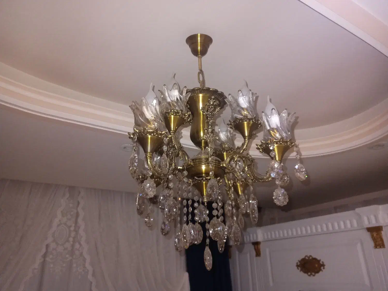 دو عدد لوستر سلطنتی برنجی سنگین|لوستر و چراغ آویز|تهران, والفجر (افسریه)|دیوار
