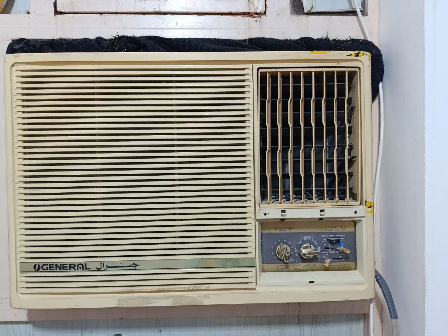 کولر پنجره ای اوجنرال|کولر گازی و فن‌کوئل|بندر دیر, |دیوار