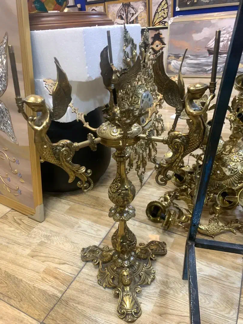 خریدار  وفروش ضایعات برنج لوستر بوفه اینه  برنزی|لوستر و چراغ آویز|باقرشهر, |دیوار