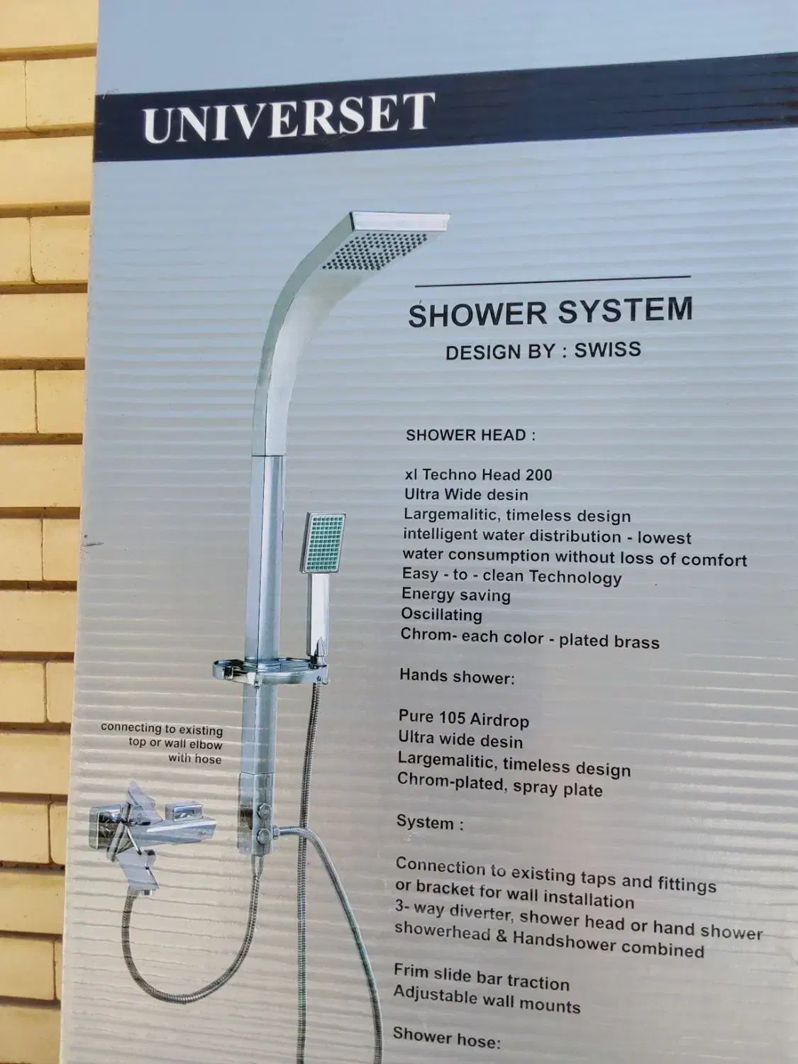 الم دوش شیر ظرفشویی|لوازم سرویس بهداشتی|شیراز, قلعه شاهزاده بیگم|دیوار