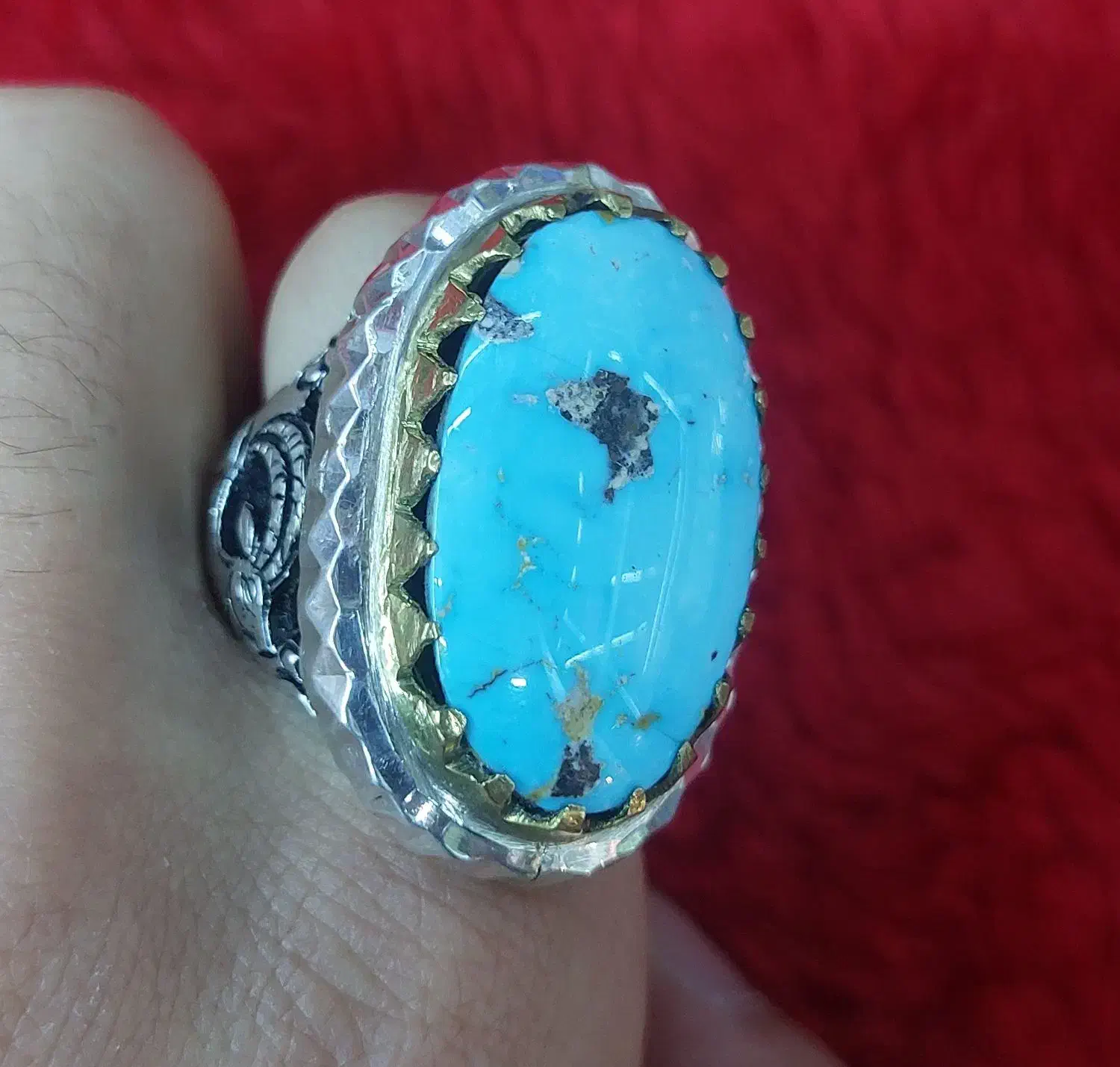 انگشتر نقره کلکسیونی فیروزه نیشابور|جواهرات|اهواز, حصیرآباد|دیوار