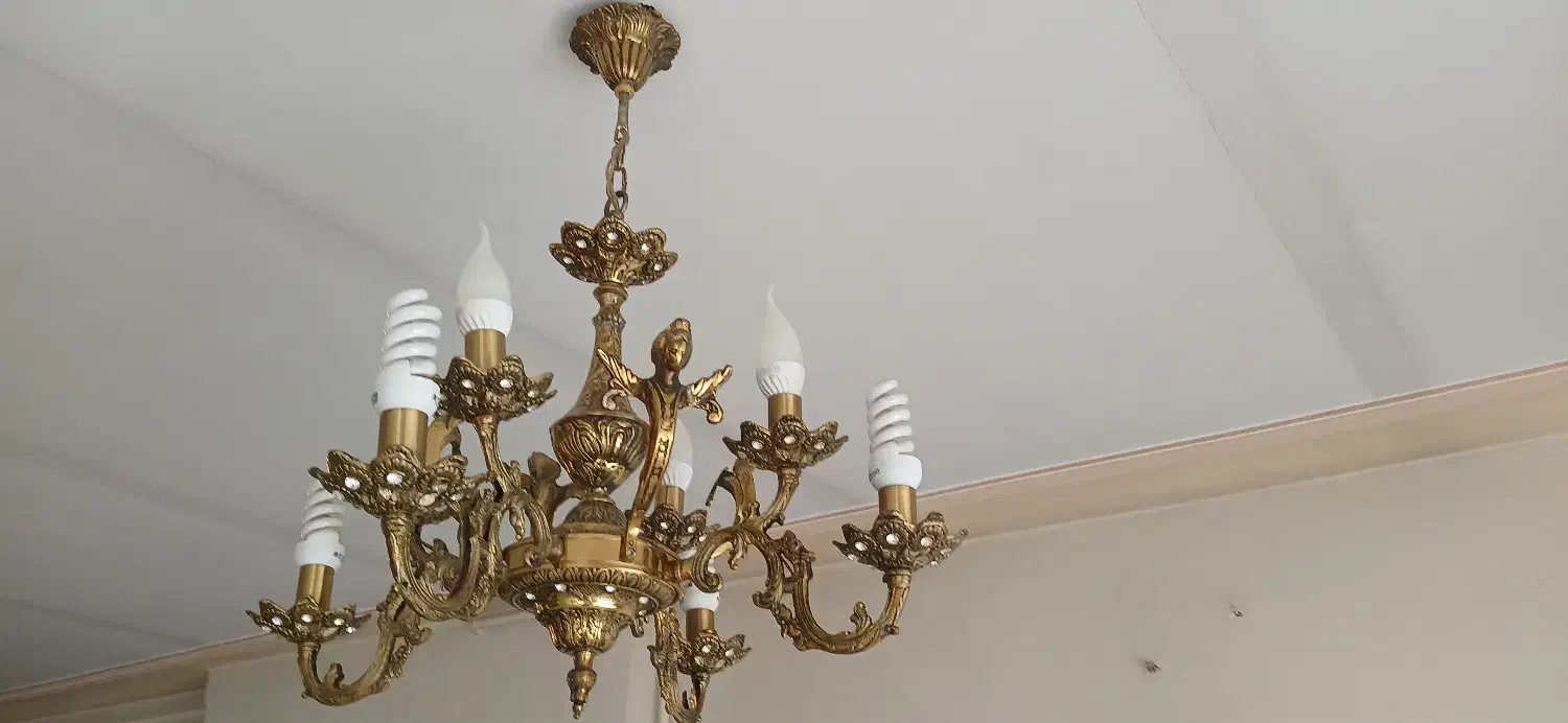 لوستر برنجی|لوستر و چراغ آویز|اراک, |دیوار