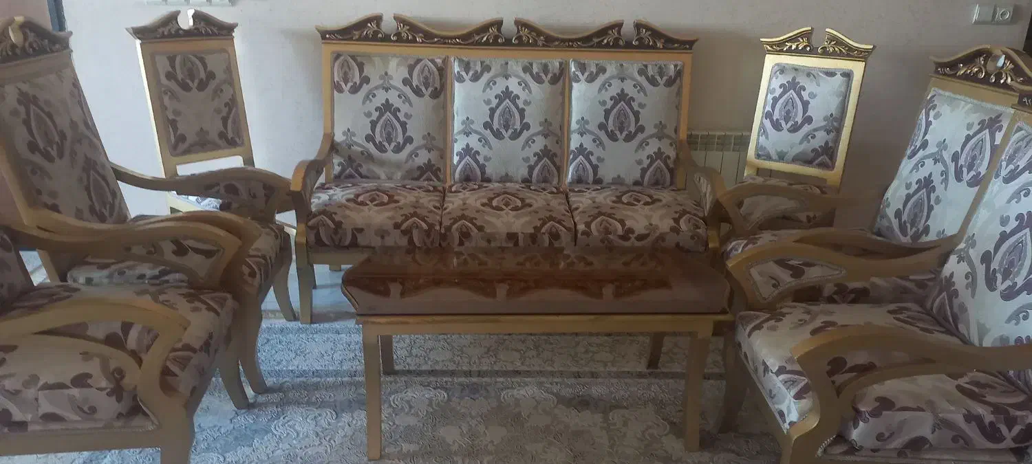 ست مبلمان ۹ نفره ونهار خوری ۸نفره چوب راش|مبلمان خانگی و میز عسلی|بروجرد, |دیوار