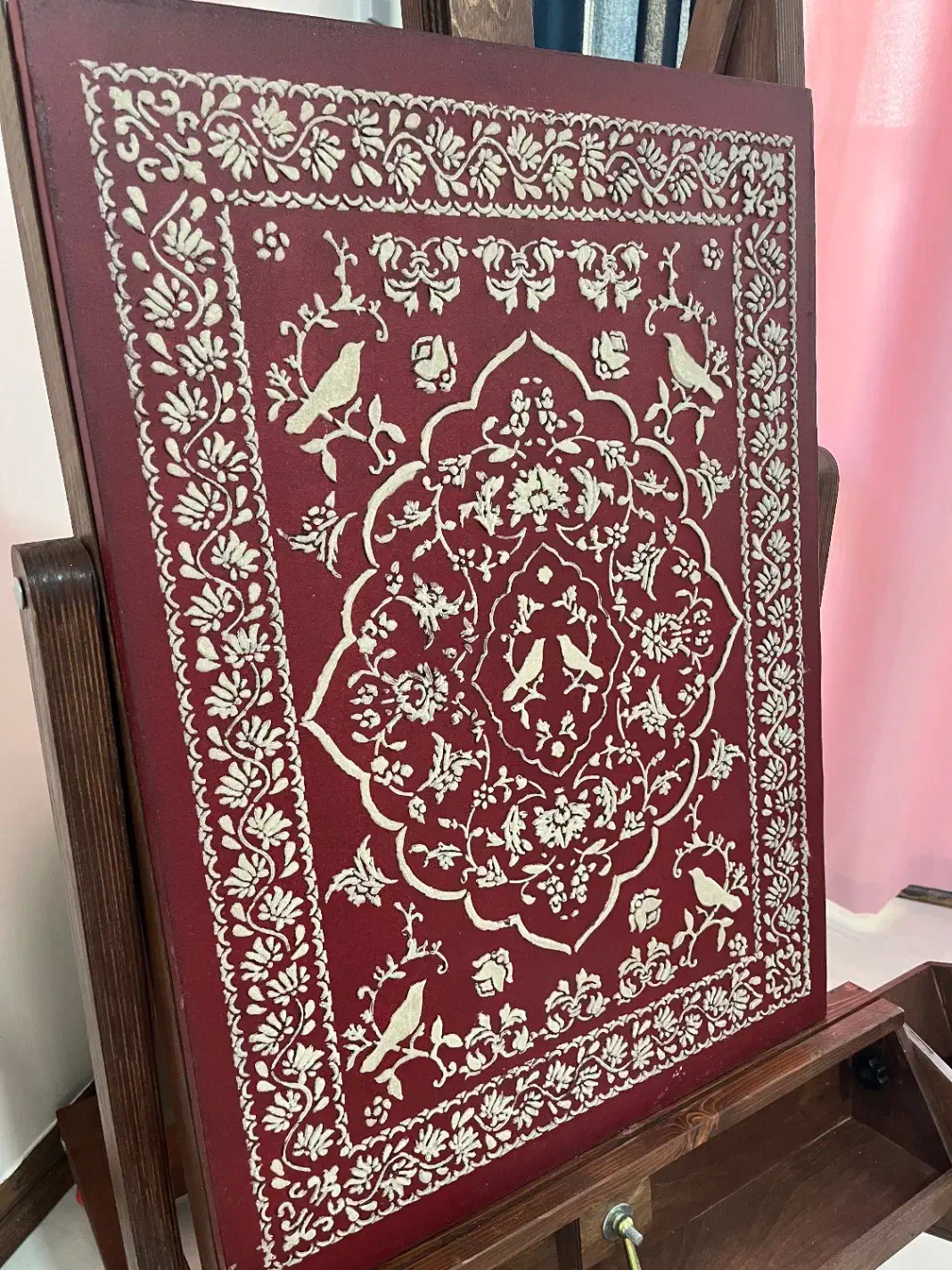 تابلو نقاشی دکوراتیو طرح فرش- برجسته با پودر مخمل|صنایع دستی و سایر لوازم تزئینی|تهران, پیکان شهر|دیوار