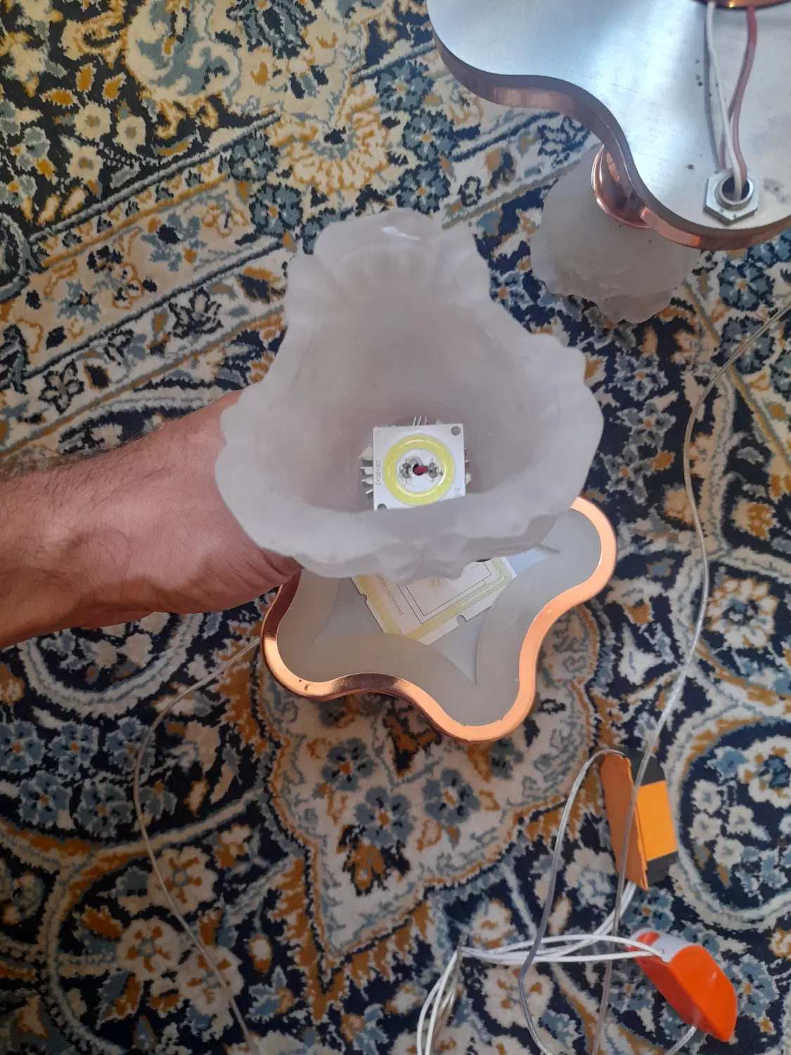 لوستر ۳شاخه برنزی|لوستر و چراغ آویز|تهران, اوقاف|دیوار