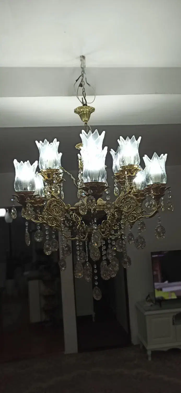 لوستر اصل ۱۲شعله|لوستر و چراغ آویز|قزوین, |دیوار