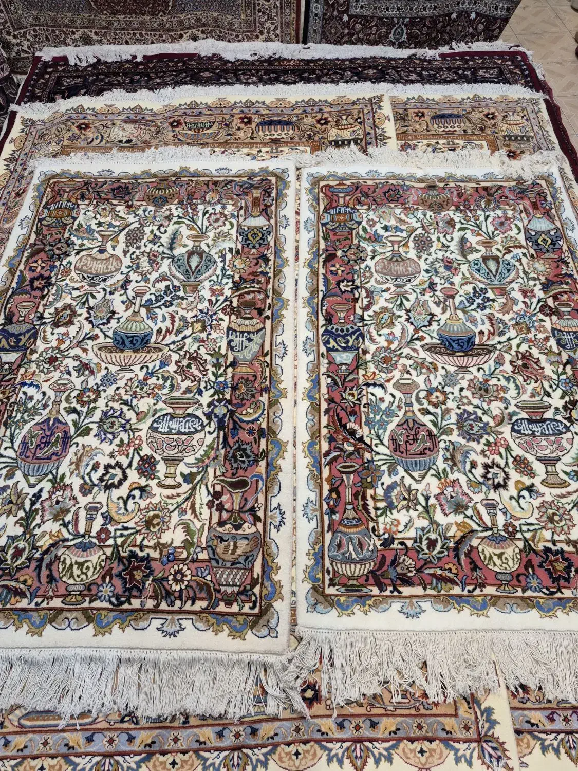 قالیچه دستباف ۱ جفت ۲۰۰×۱۲۰ متری. گالری فرش ایران|فرش|مشهد, حجت|دیوار