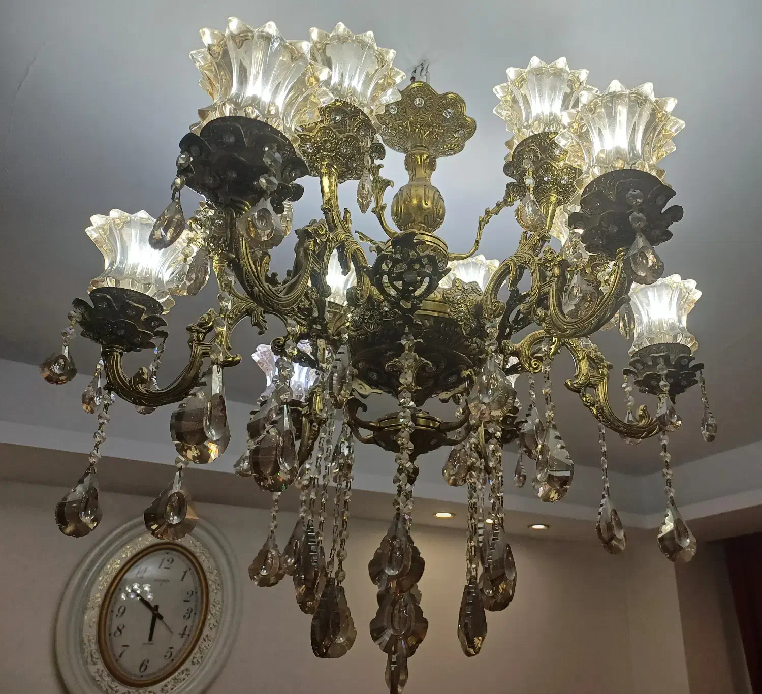 لوستر برنجی درجه یک|لوستر و چراغ آویز|پردیس, فاز ۸|دیوار