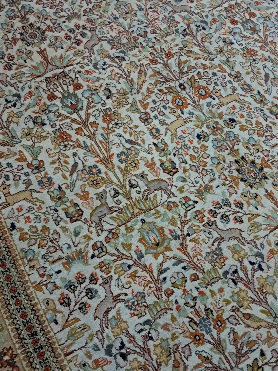 قالی دست بافت ۹ متر طرح شکارگاه|فرش|کرمان, |دیوار