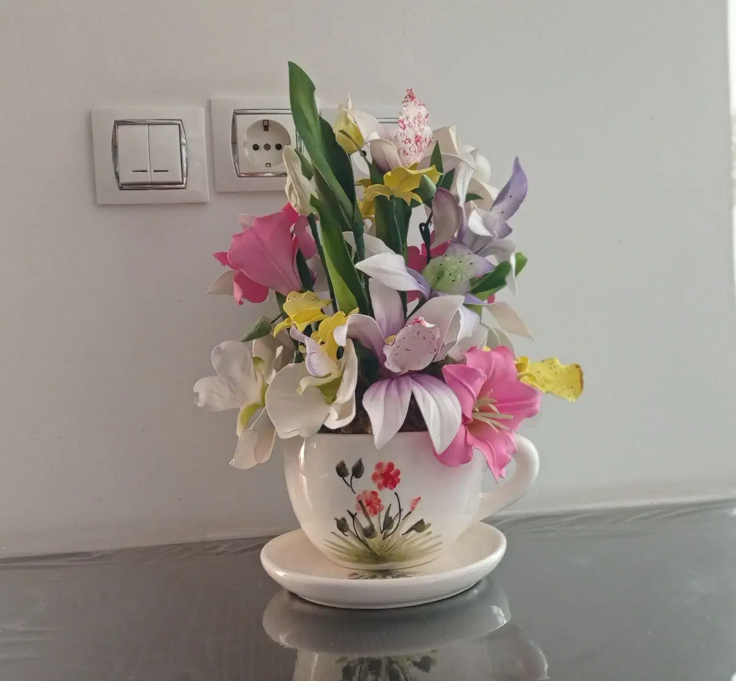 گل و گلدان مصنوعی|گل مصنوعی|سنندج, |دیوار