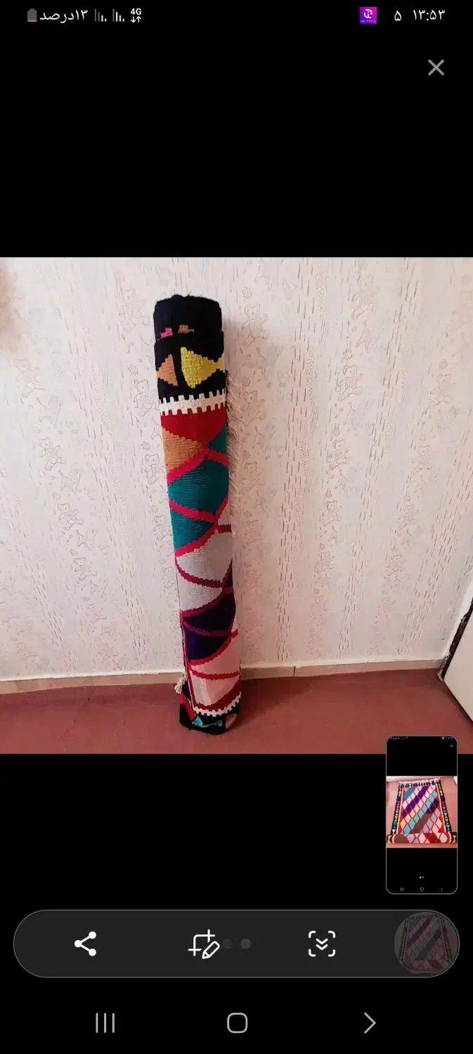 گلیم  دست بافت نو خوشرنگ|گلیم، جاجیم، گبه|اردبیل, |دیوار