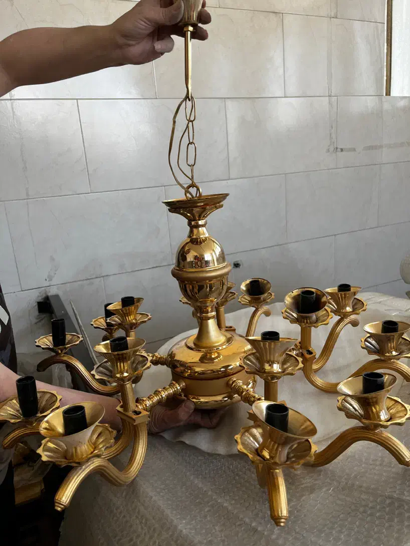 لوستر بزرگ 15 شاخه شیک وتمیز|لوستر و چراغ آویز|خمینیشهر, |دیوار