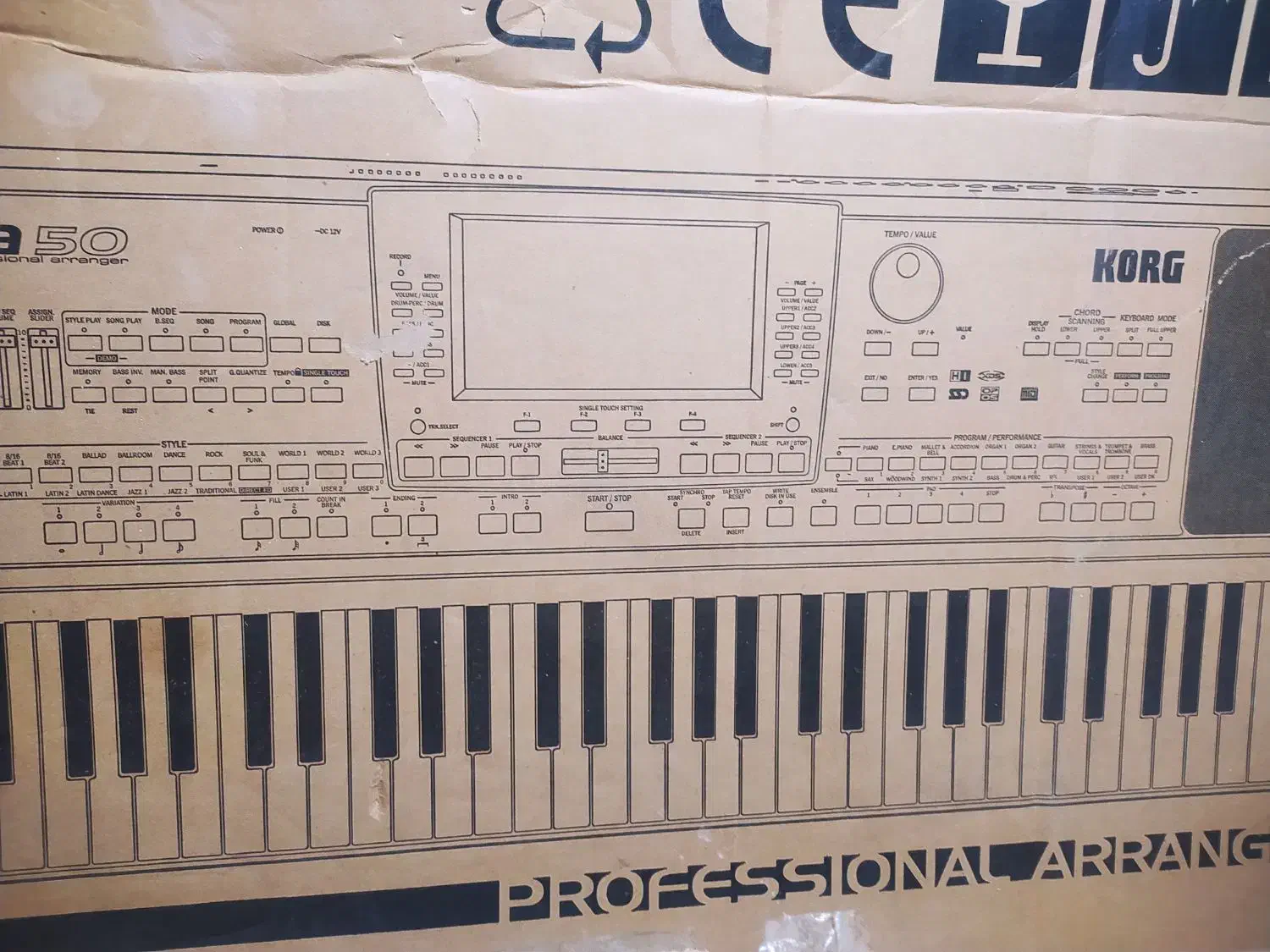 کارتن ارگ pa50|پیانو، کیبورد، آکاردئون|نجفآباد, کشاورز|دیوار